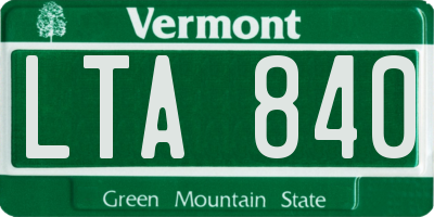 VT license plate LTA840