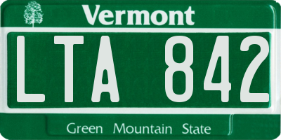 VT license plate LTA842
