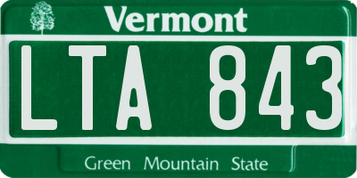 VT license plate LTA843