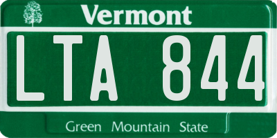 VT license plate LTA844