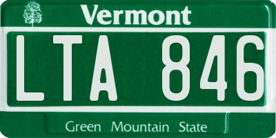 VT license plate LTA846