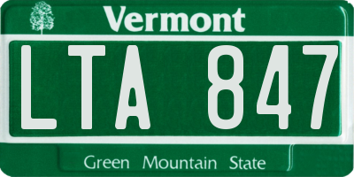 VT license plate LTA847