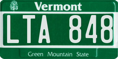 VT license plate LTA848