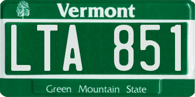 VT license plate LTA851