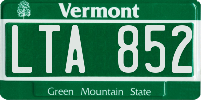 VT license plate LTA852