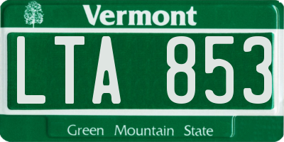 VT license plate LTA853