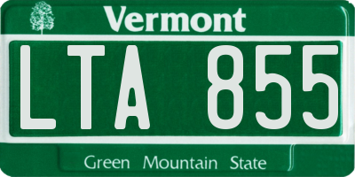 VT license plate LTA855