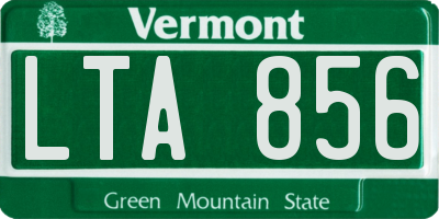 VT license plate LTA856