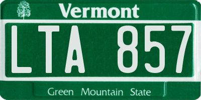 VT license plate LTA857