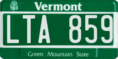 VT license plate LTA859