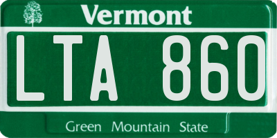 VT license plate LTA860