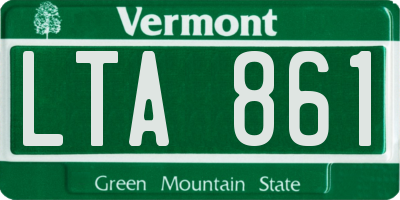 VT license plate LTA861