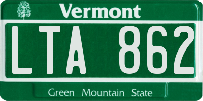 VT license plate LTA862