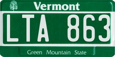 VT license plate LTA863
