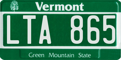 VT license plate LTA865