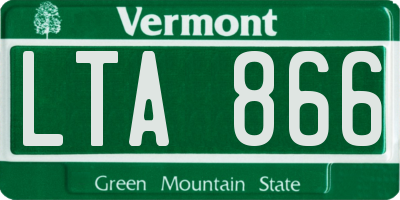 VT license plate LTA866