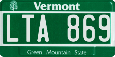 VT license plate LTA869