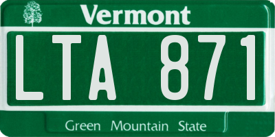 VT license plate LTA871