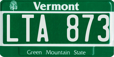 VT license plate LTA873