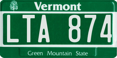 VT license plate LTA874