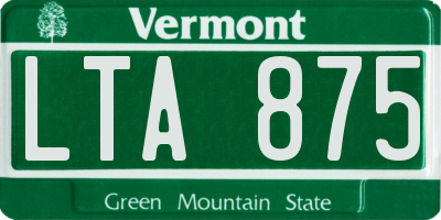 VT license plate LTA875