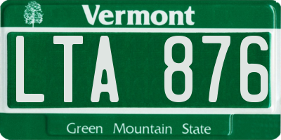 VT license plate LTA876