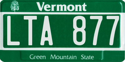 VT license plate LTA877