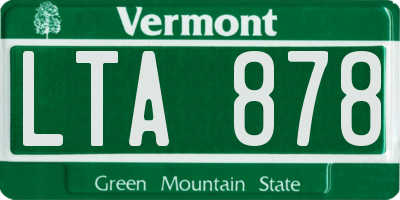 VT license plate LTA878