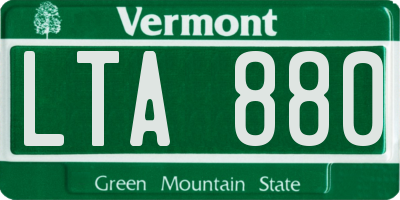 VT license plate LTA880