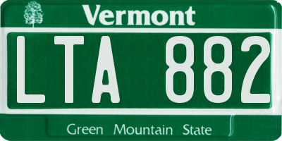 VT license plate LTA882