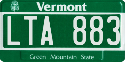 VT license plate LTA883