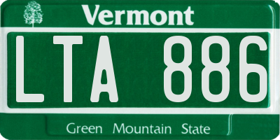 VT license plate LTA886