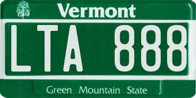 VT license plate LTA888