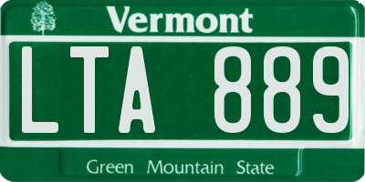 VT license plate LTA889