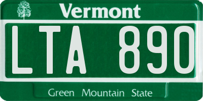 VT license plate LTA890
