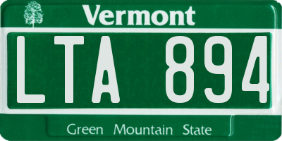 VT license plate LTA894