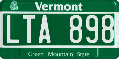 VT license plate LTA898