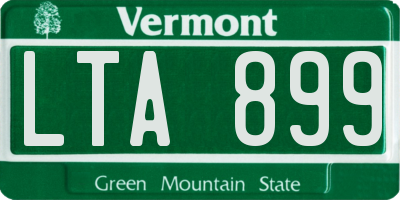 VT license plate LTA899