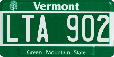 VT license plate LTA902