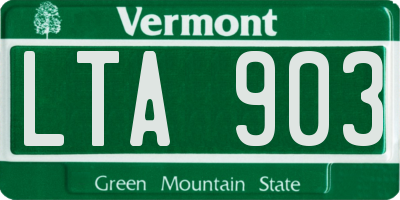 VT license plate LTA903