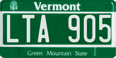 VT license plate LTA905