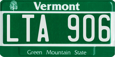 VT license plate LTA906