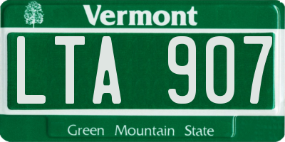 VT license plate LTA907