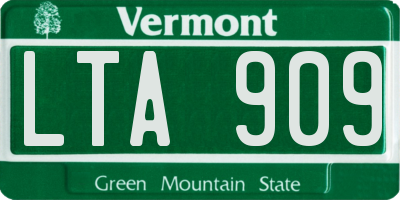 VT license plate LTA909