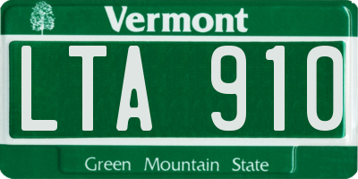 VT license plate LTA910