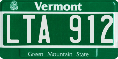 VT license plate LTA912