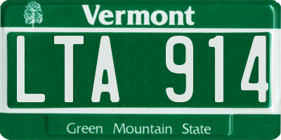 VT license plate LTA914