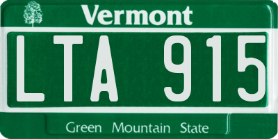 VT license plate LTA915