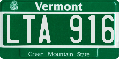 VT license plate LTA916