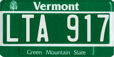 VT license plate LTA917
